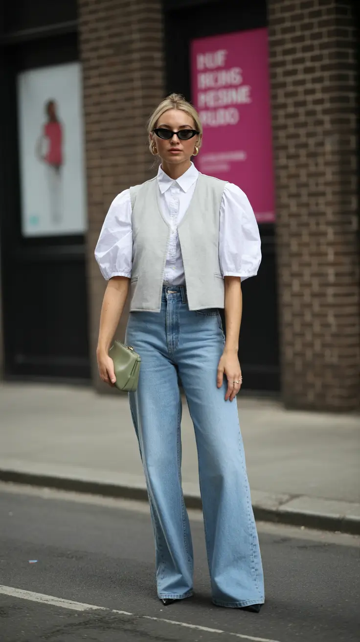 vibrant spring outfits 2026 Soft Layers With Elevated Denim