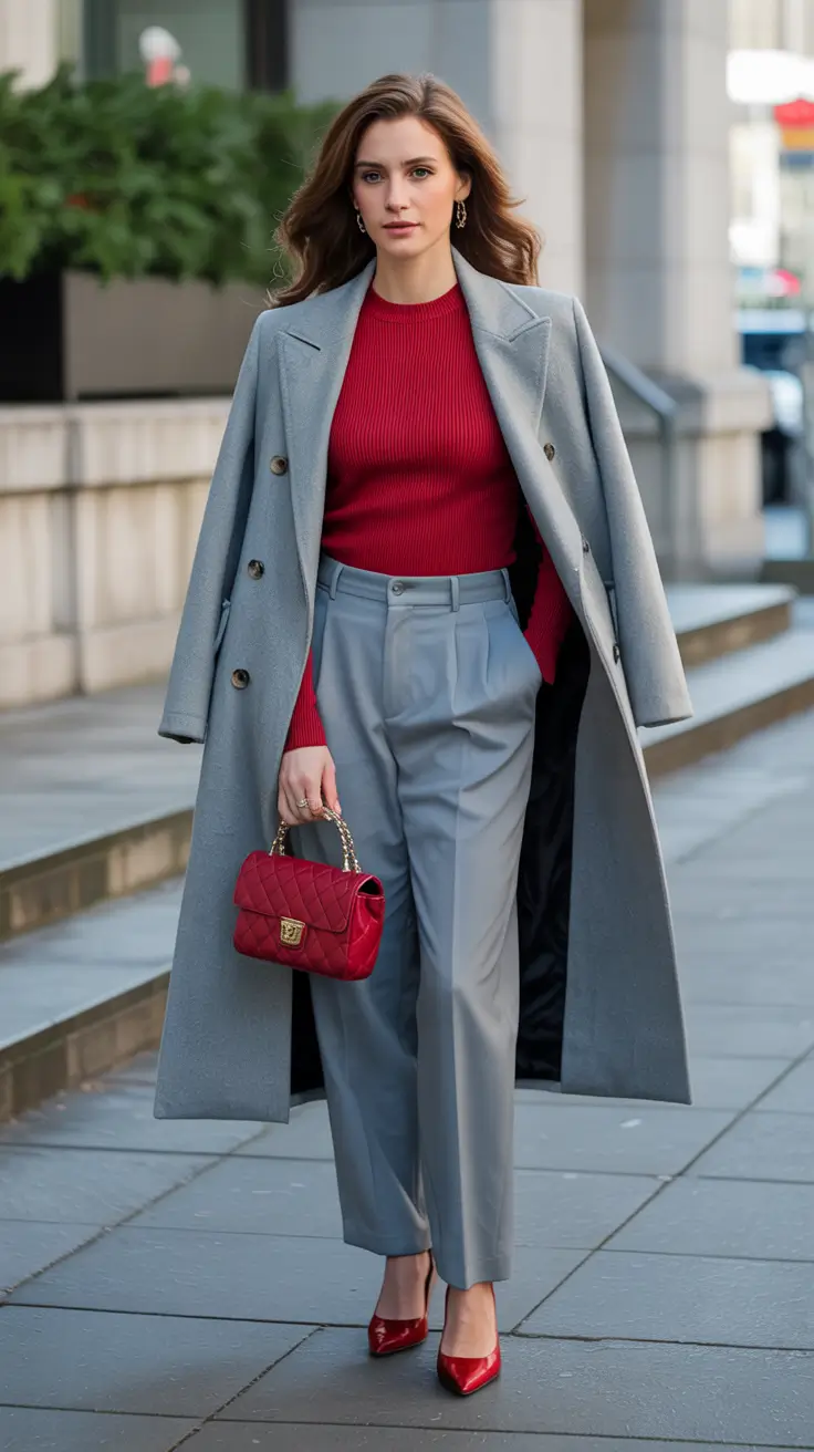 vibrant spring outfits 2026 City Neutrals With a Fiery Accent