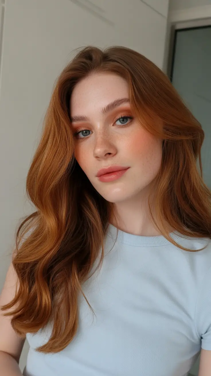 beautiful spring caramel hair color 2026 Radiant Strawberry-Caramel Flow With Spring Glow