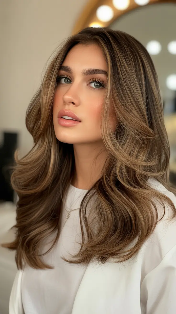 beautiful spring caramel hair color 2026 Face-Framing Latte Caramel Layers With Polished Movement