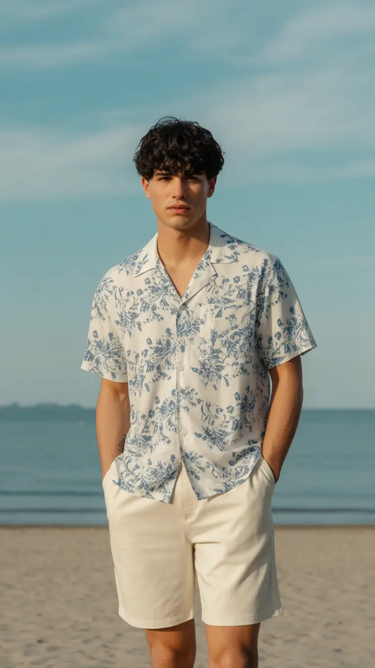 casual summer outfits men 2026 Printed Shirts and Quiet Boldness