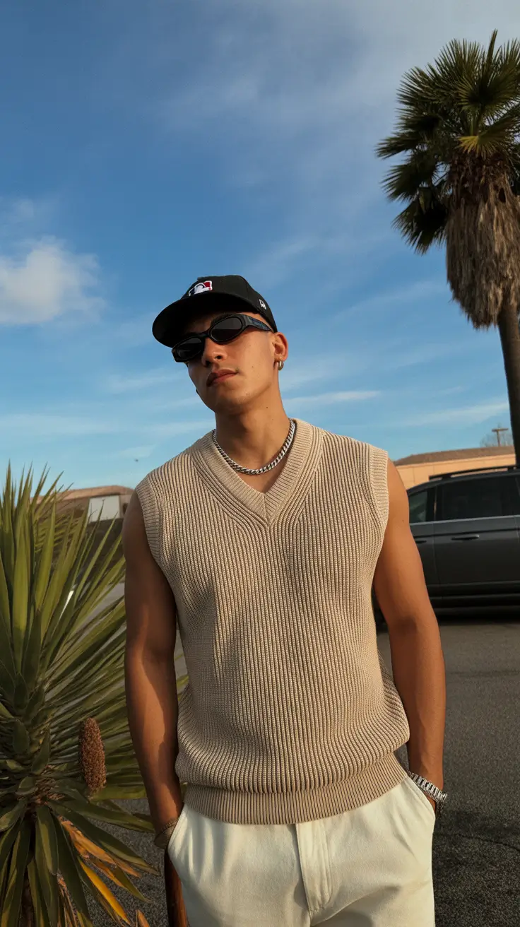casual summer outfits men 2026 Minimal Street Edge with Textured Layers