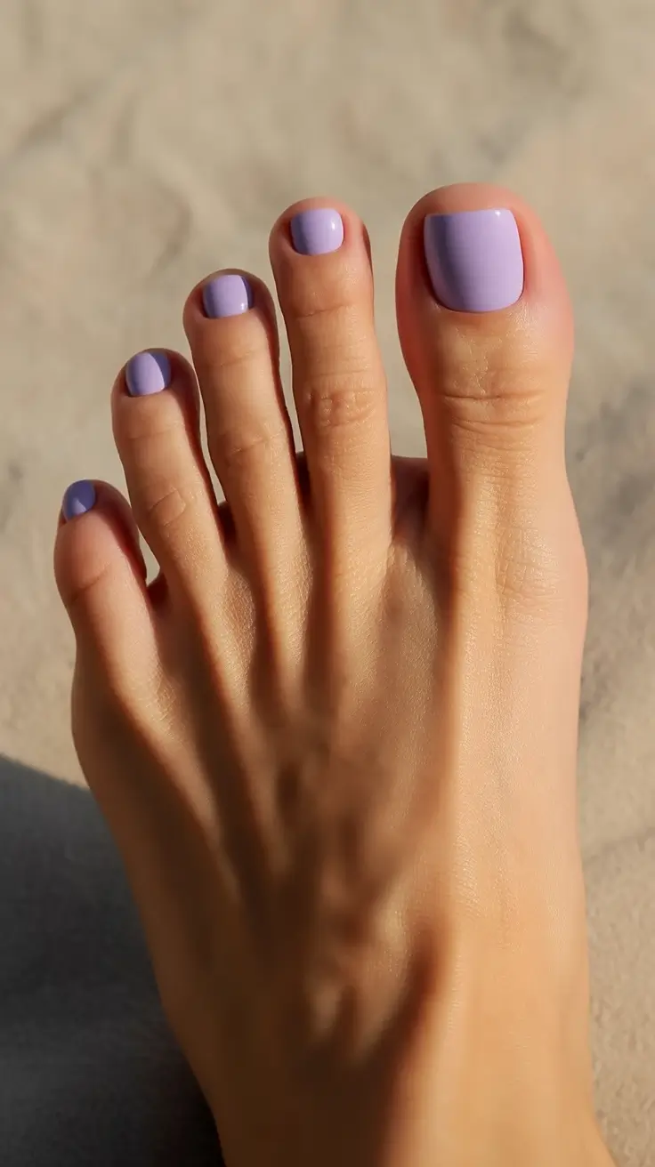 cozy spring toe nail color 2026 Lavender Minimalism for Sunny Spring Days