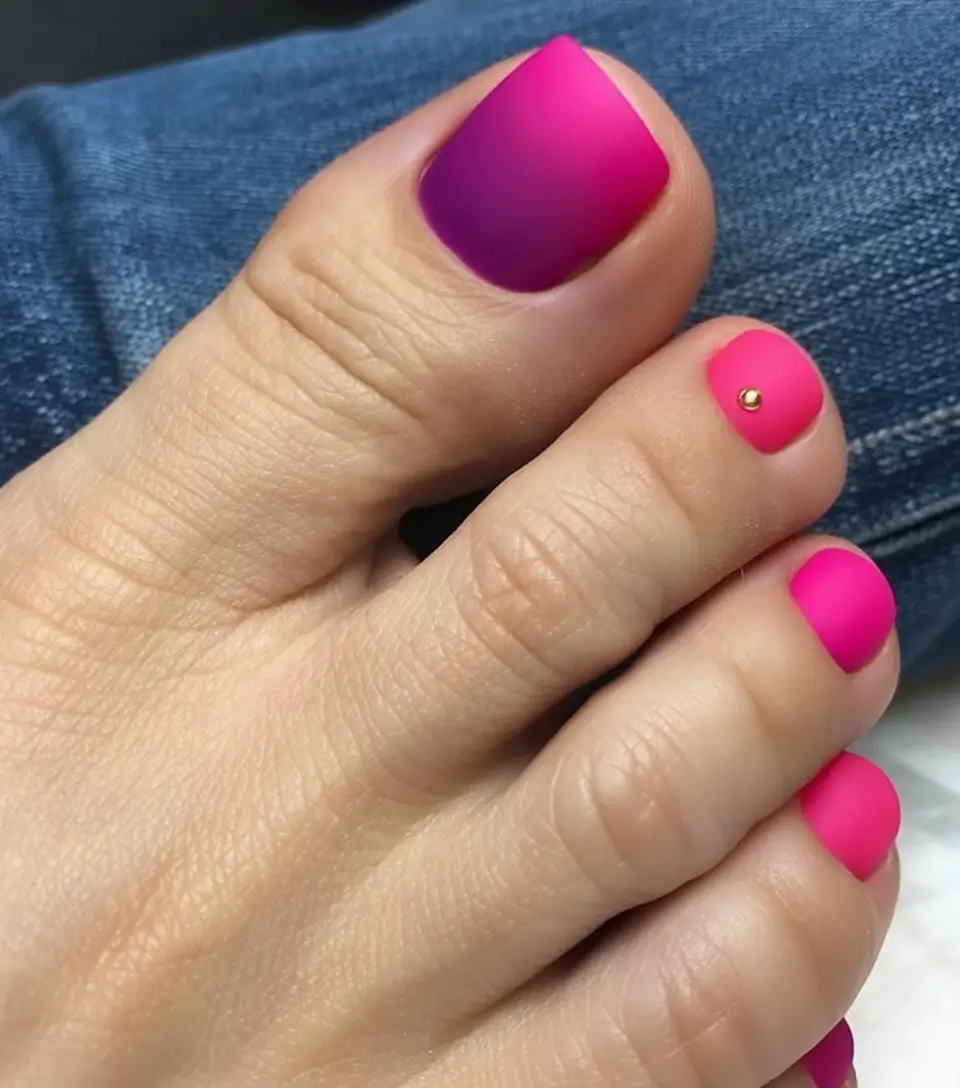 cozy spring toe nail color 2026 Bold Raspberry Matte for Modern Pedicures