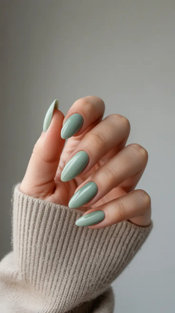 edgy spring almond nails 2026 Muted Sage Green Almond Nails for Fresh Seasonal Style