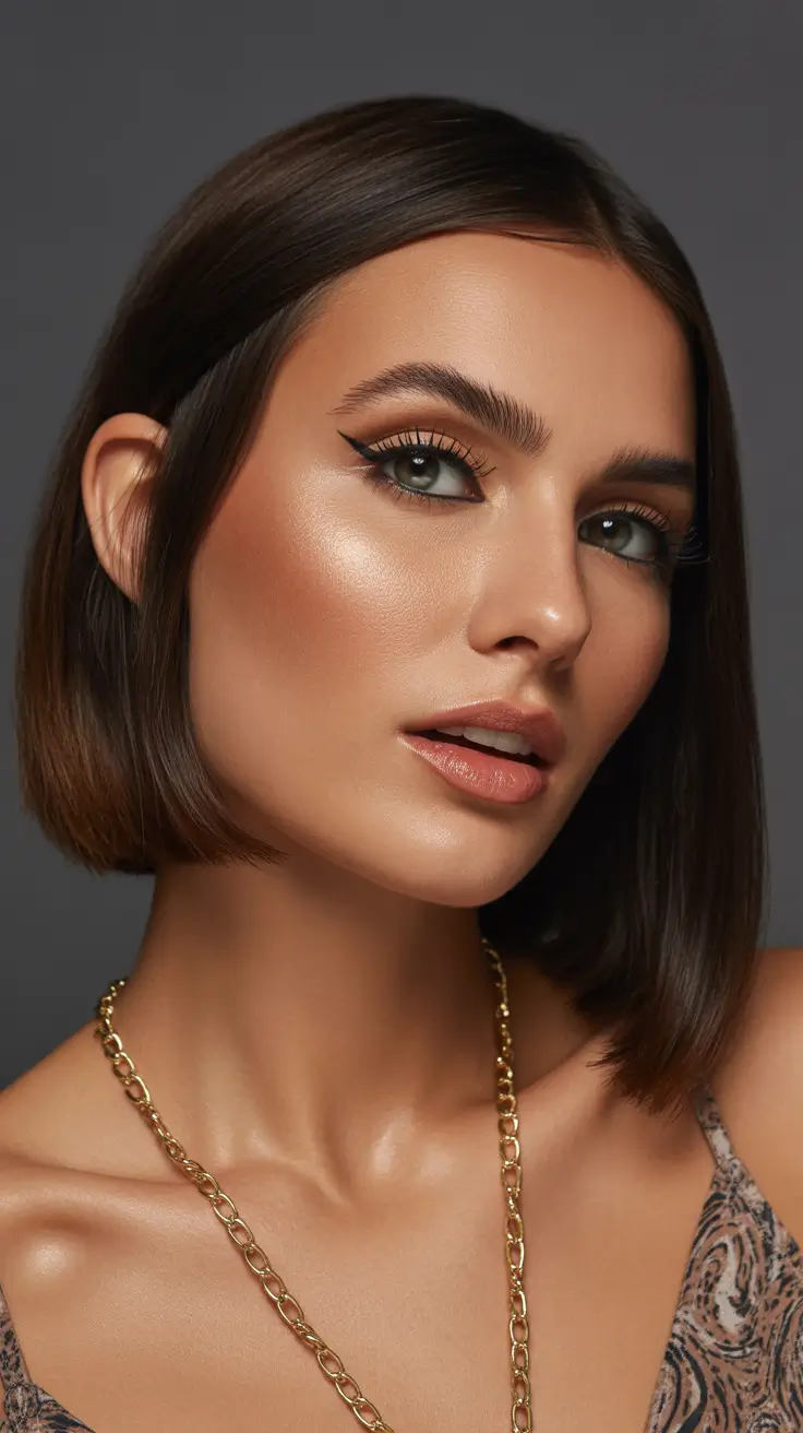 elegant spring natural hairstyle for 2026 Sleek Precision Bob With Glossy Natural Finish