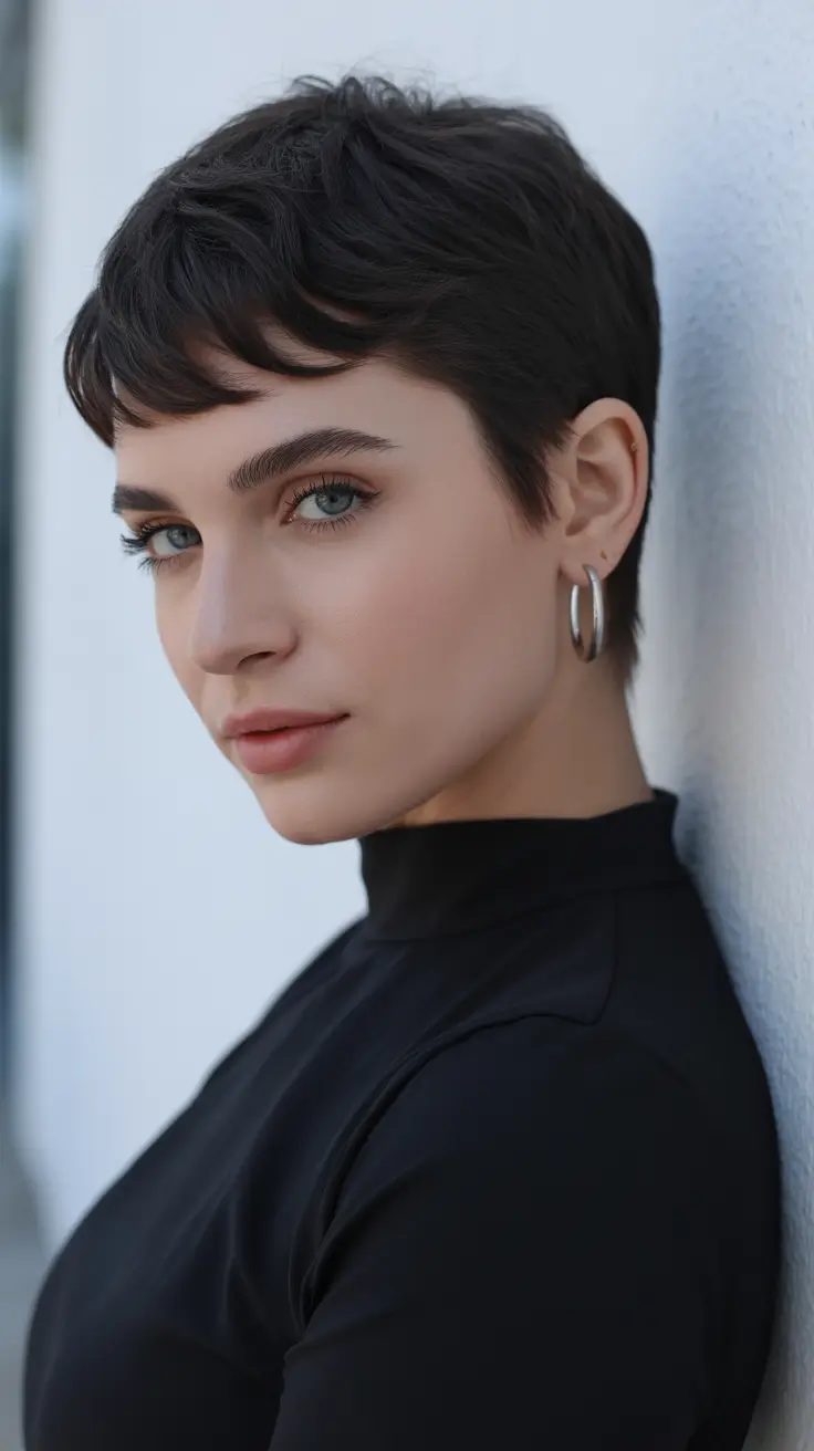 fabulous spring short hairstyles 2026 Textured Micro Pixie With Soft Fringe