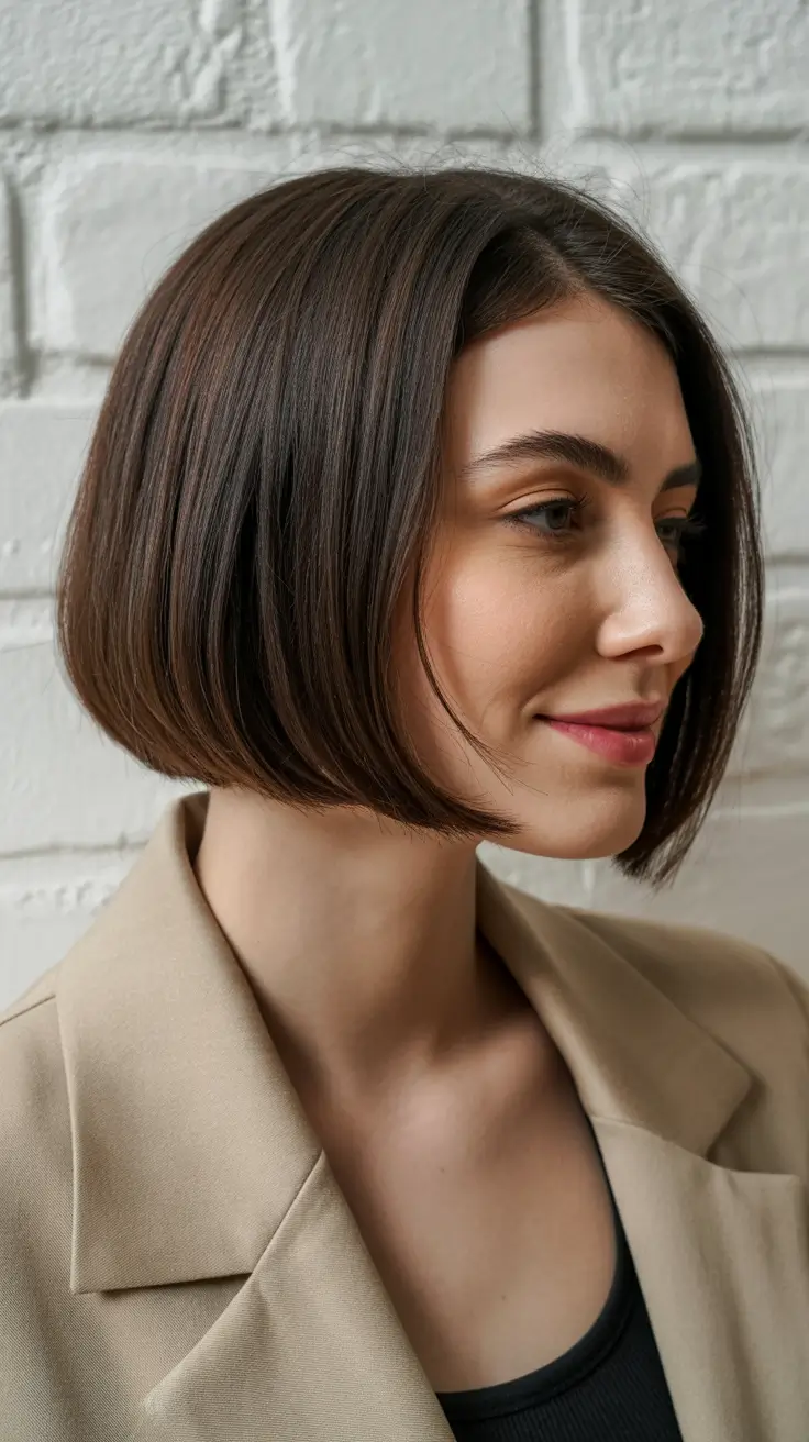 fabulous spring short hairstyles 2026 Rounded Brunette Bob With Soft Volume