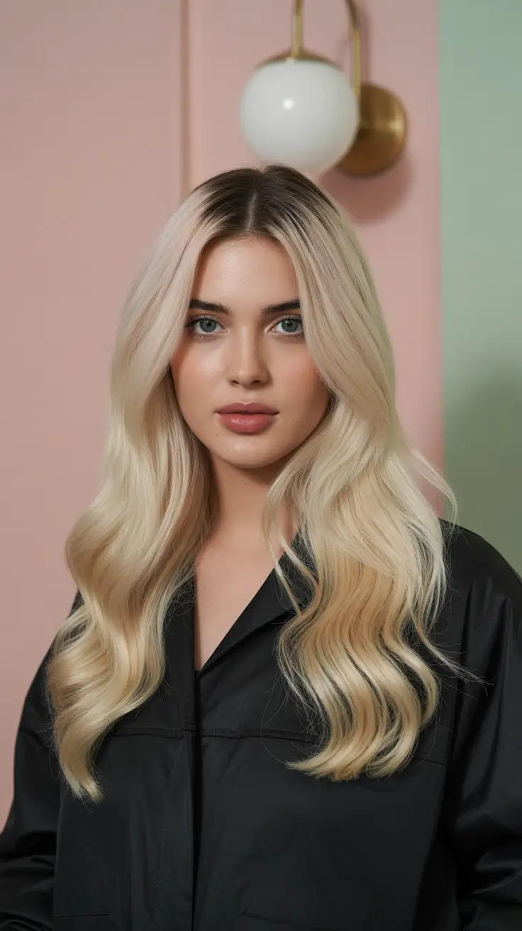 light spring hair color ideas 2026 to look younger Rooted Vanilla Blonde for a Soft Spring Glow