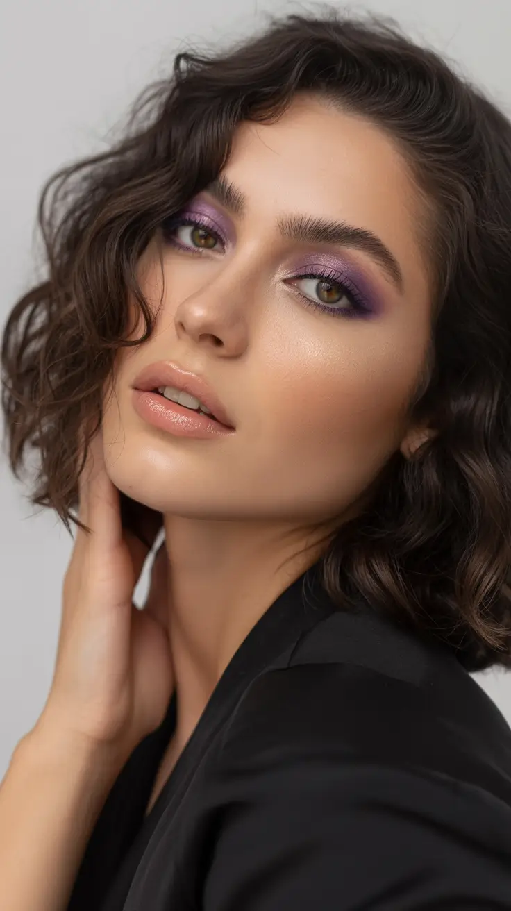 light spring hair color ideas 2026 to look younger Soft Cocoa Brunette Bob with Natural Texture