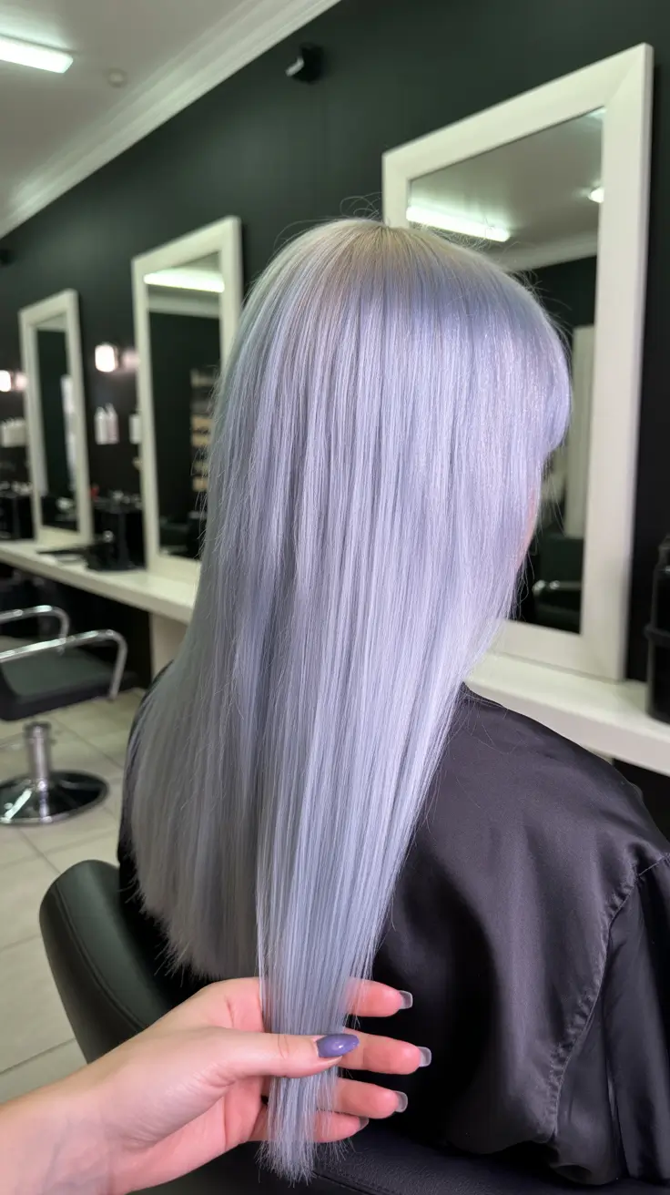 light spring hair color ideas 2026 to look younger Icy Silver Blonde Hair