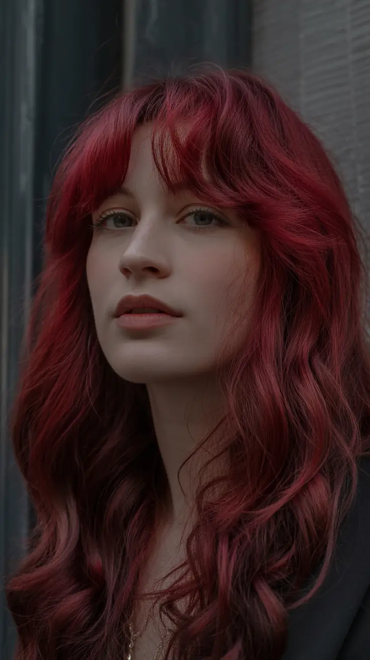 light spring hair color ideas 2026 to look younger Velvet Cherry Red That Instantly Brightens the Face