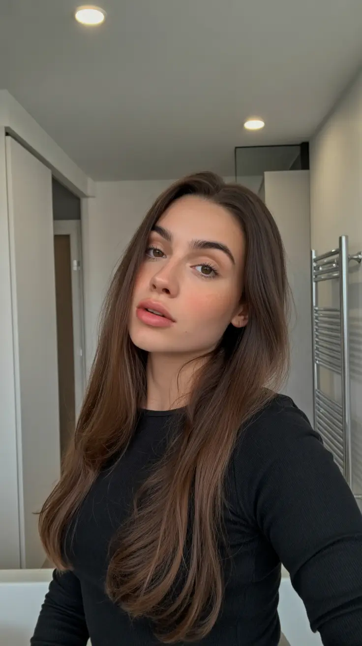 May Hair Color Ideas 2026 Warm Mocha Long Layers — The Effortless Brunettes Summer Favorite