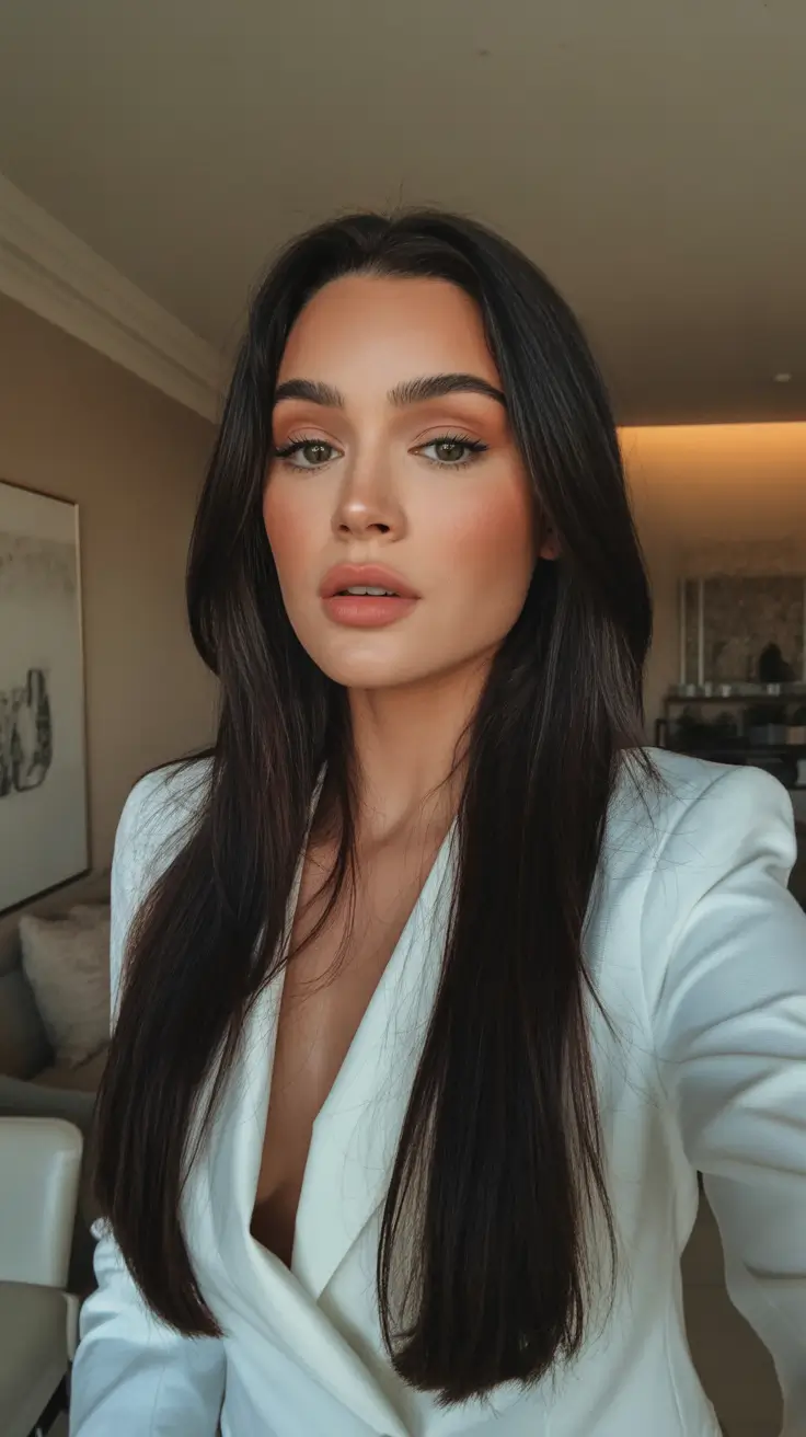 May Hair Color Ideas 2026 Midnight Silk Brunette Lengths for Quiet Luxury Energy