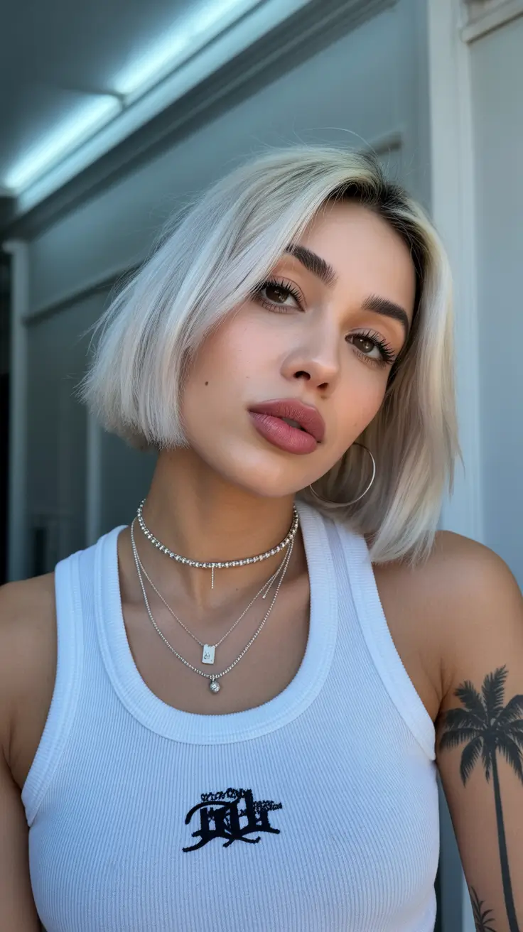May Hair Color Ideas 2026 Icy Beige Blonde Micro Bob — Ultra Trendy Short Refresh