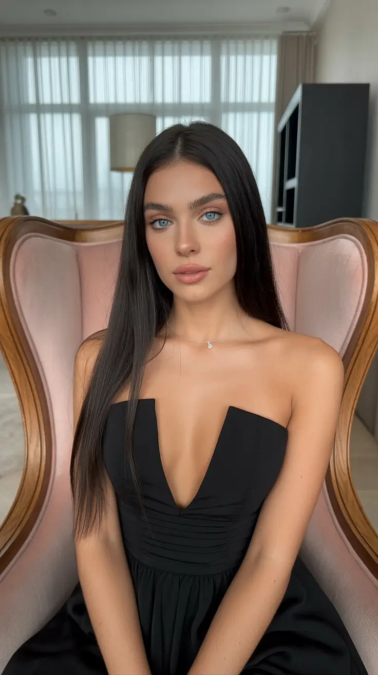 May Hair Color Ideas 2026 Ultra-Gloss Dark Brunette Lengths — Timeless Power Look