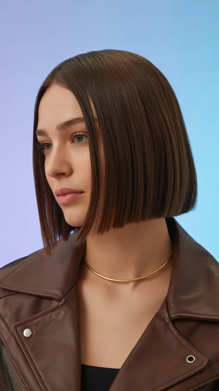 May Hair Color Ideas 2026 Precision Chocolate Bob — The Modern Short Power Move