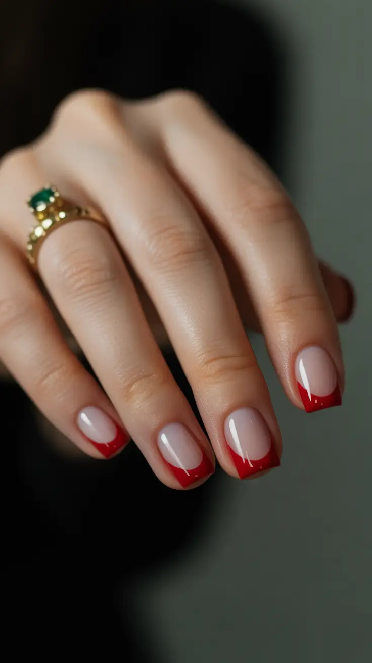 May Nails Ideas 2026 Modern Red Micro-French Revival