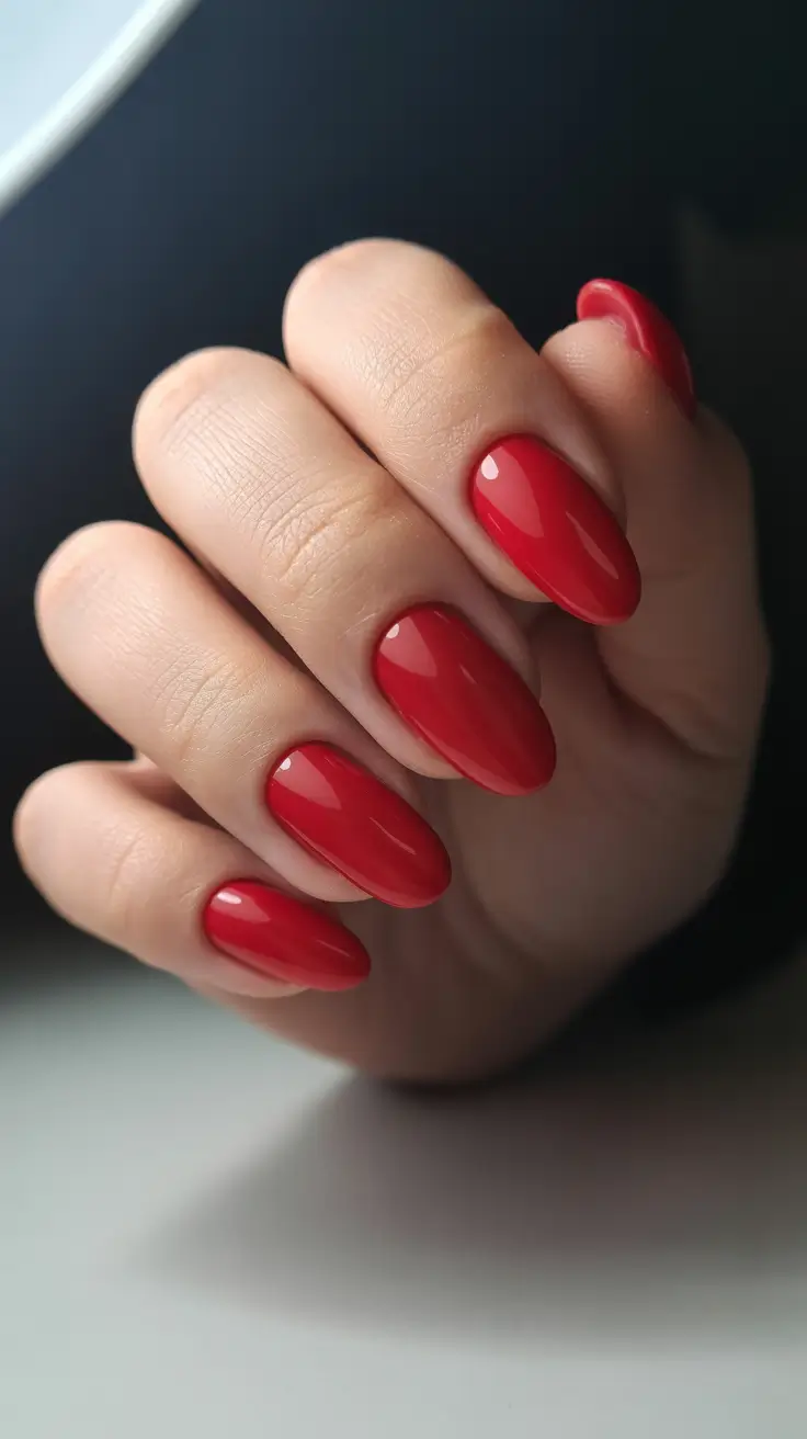 May Nails Ideas 2026 Classic Red Almond Revival