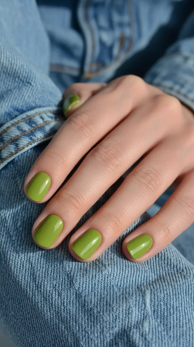 modern minimalist spring nails 2026 Fresh Lime Short Nails With Clean Minimal Energy