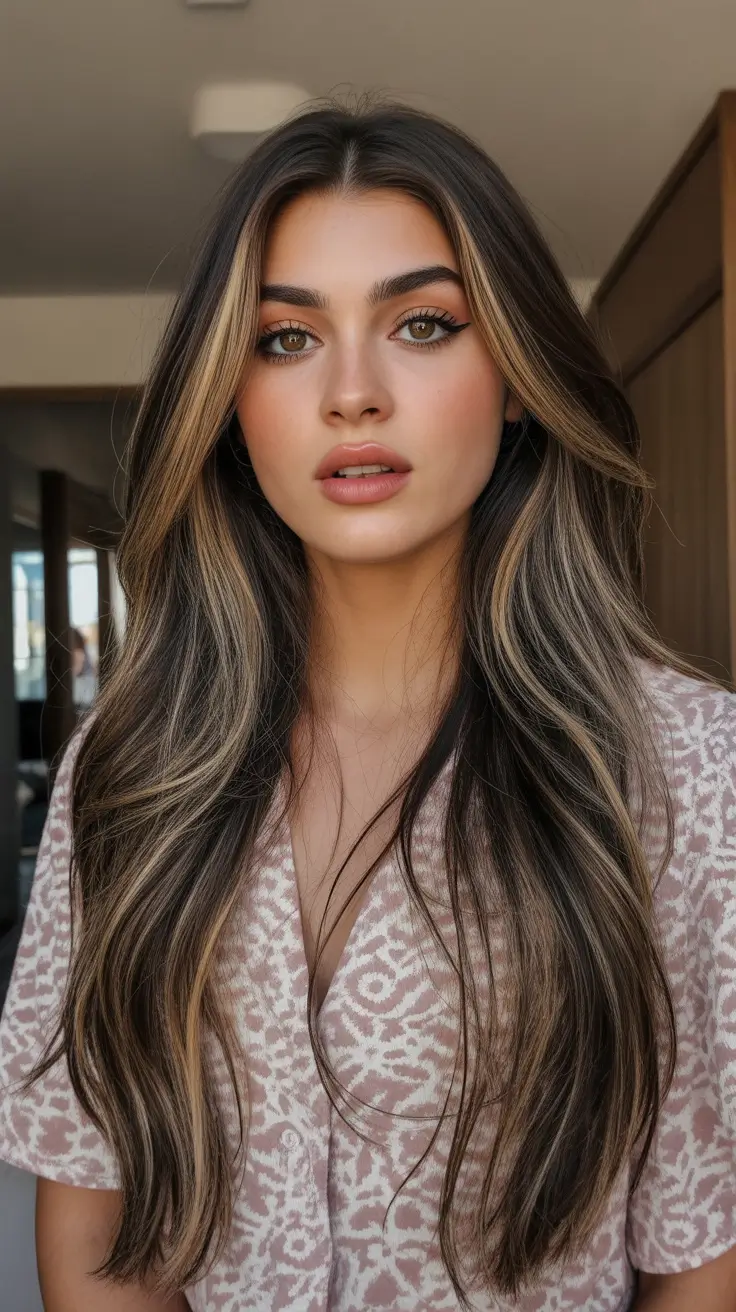 new spring balayage hair color ideas 2026 Dimensional Espresso Balayage with Whisper-Light Contour Highlights
