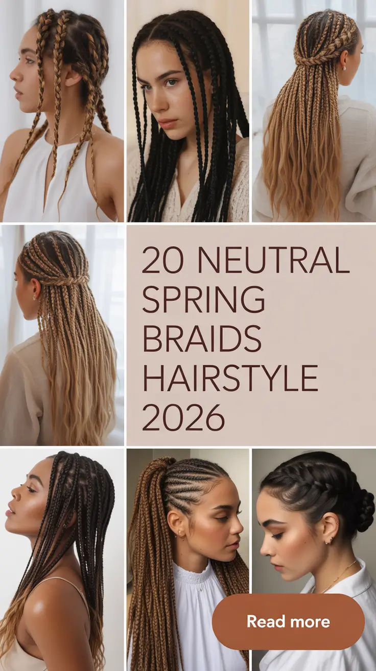 Neutral Spring Braids Hairstyle 2026: Cute, Easy & Modern Ideas to Try This Season