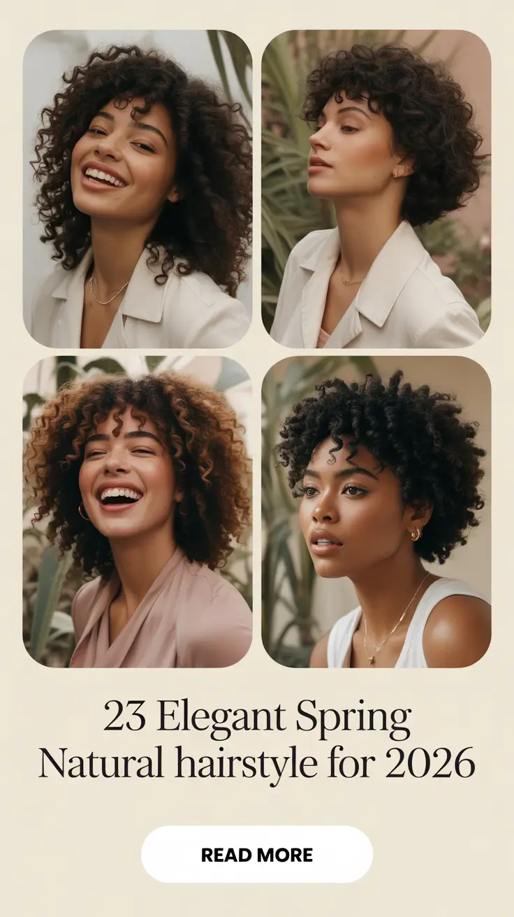 Elegant Spring Natural Hairstyle for 2026: Cute Short, Curly & Twist Ideas for Natural Hair