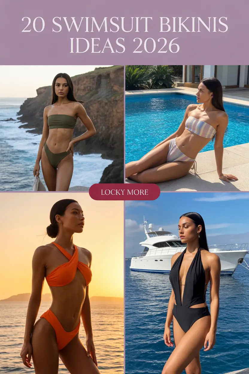 Swimsuit Bikinis Ideas 2026: Trendy Aesthetic Styles from Bandeau to High Leg High Waist