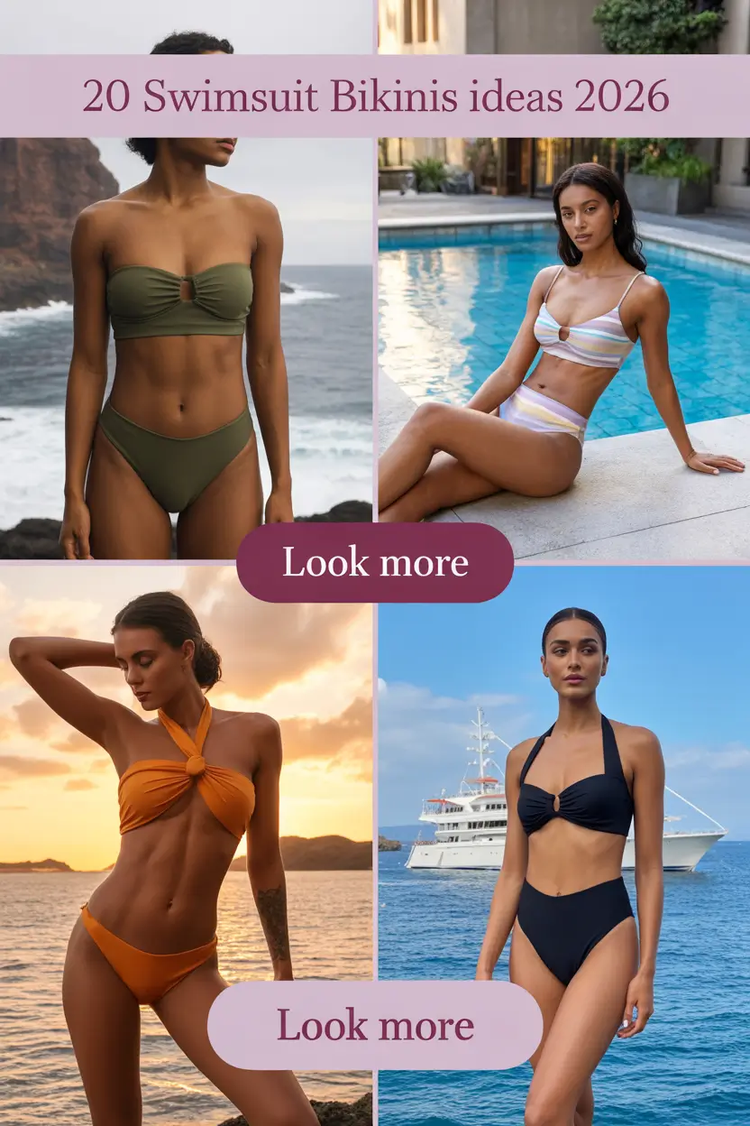 Swimsuit Bikinis Ideas 2026: Trendy Aesthetic Styles from Bandeau to High Leg High Waist