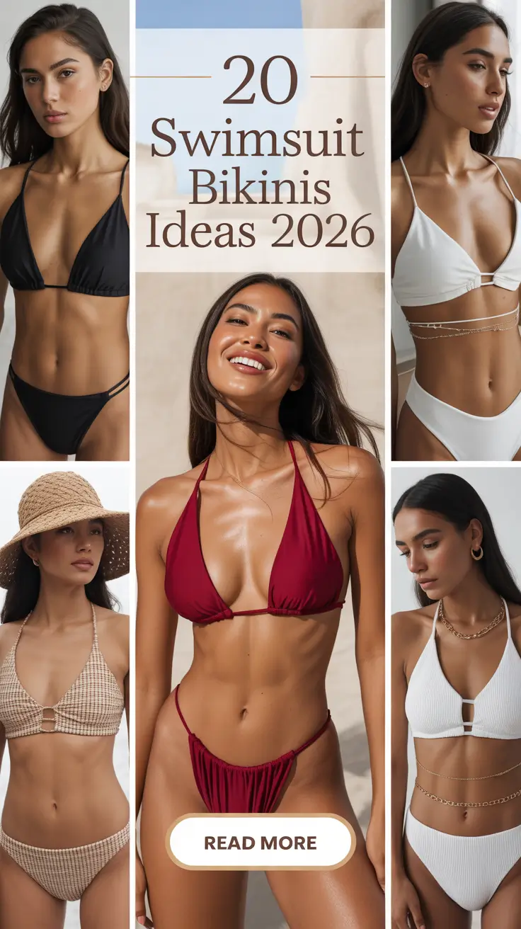 Swimsuit Bikinis Ideas 2026: Trendy Aesthetic Styles from Bandeau to High Leg High Waist