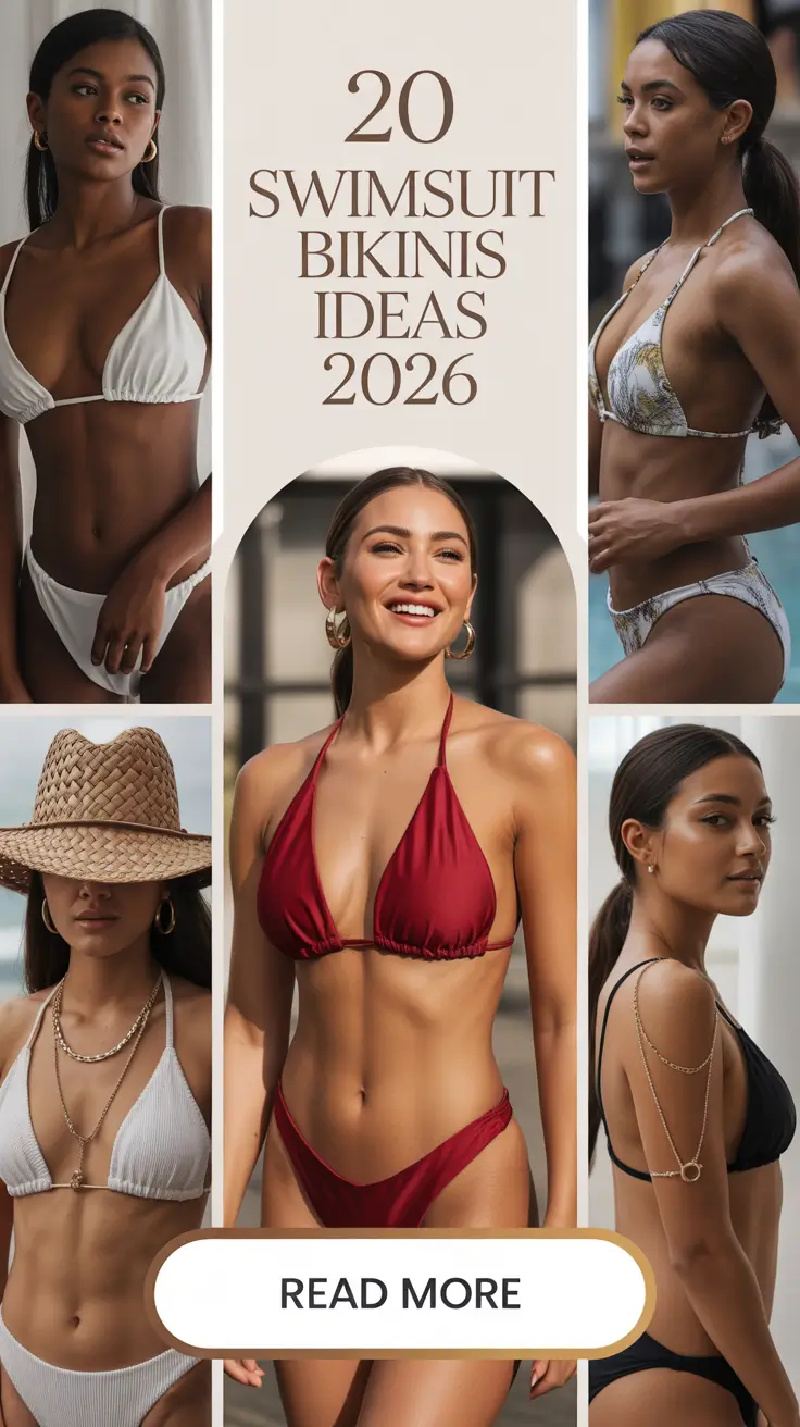 Swimsuit Bikinis Ideas 2026: Trendy Aesthetic Styles from Bandeau to High Leg High Waist