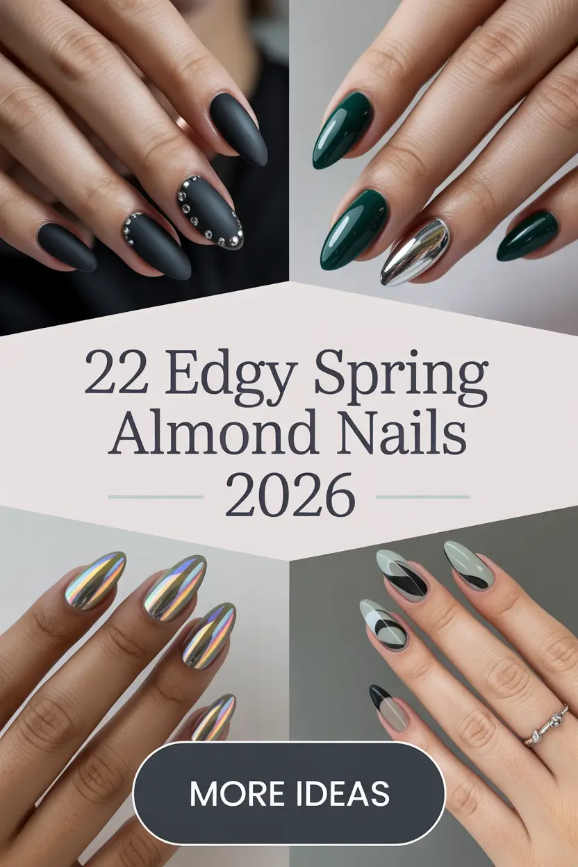 Edgy Spring Almond Nails 2026: Trendy Designs, Pastel Colors & Cute Nail Ideas