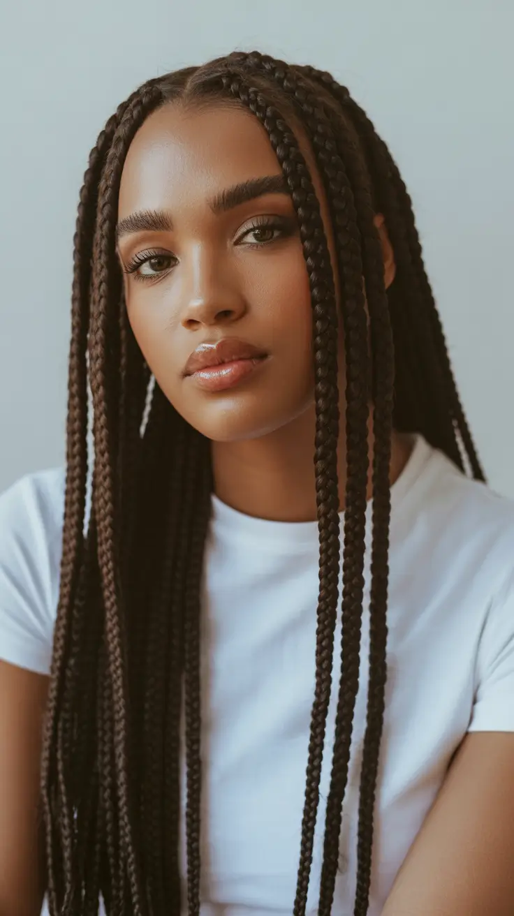 popular spring hairstyles for black women 2026 Long Box Braids