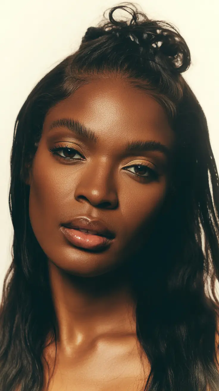 popular spring hairstyles for black women 2026 Relaxed Half-Up Top Knot