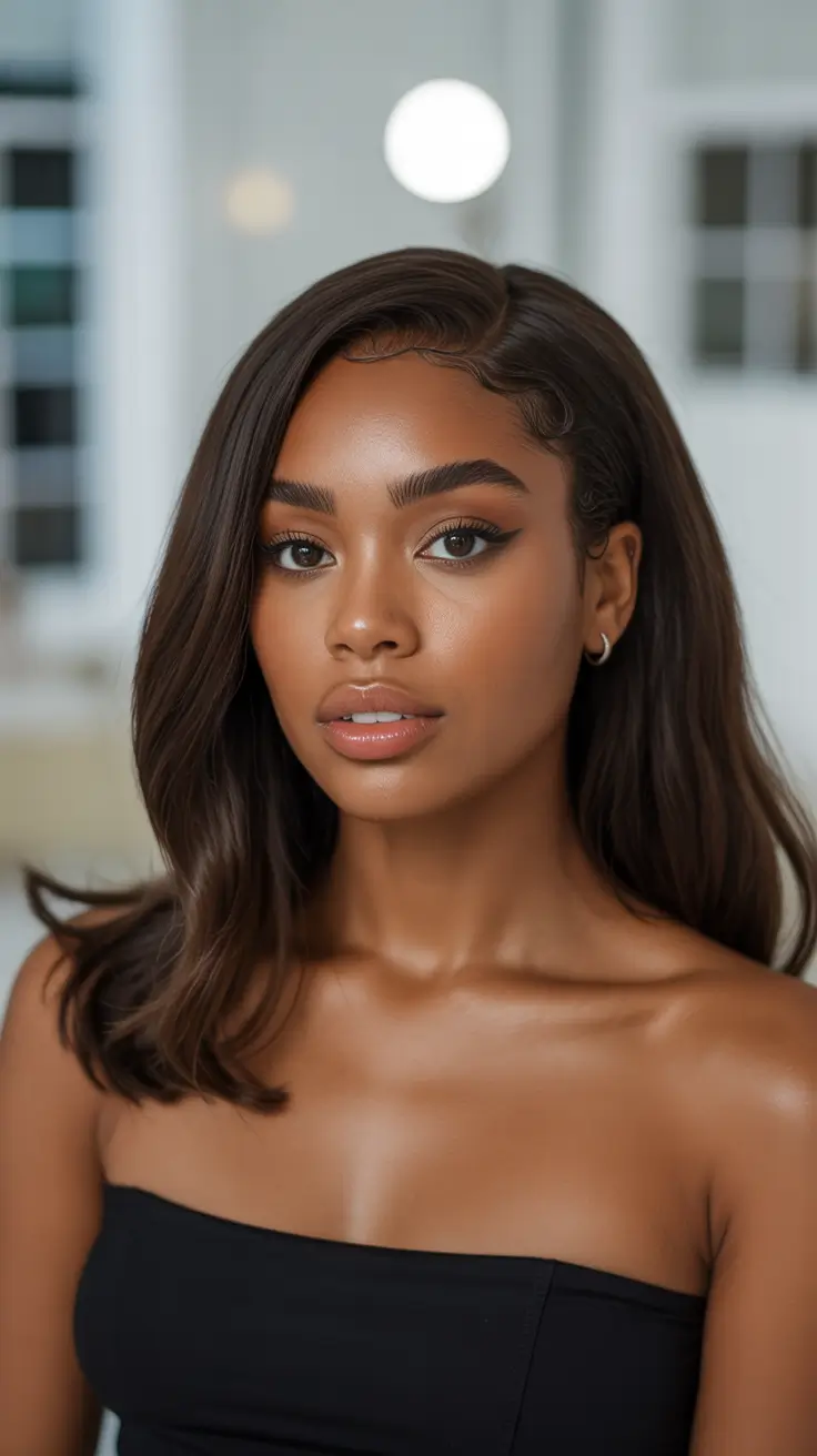 popular spring hairstyles for black women 2026 Side Part Natural Volume Hairstyle