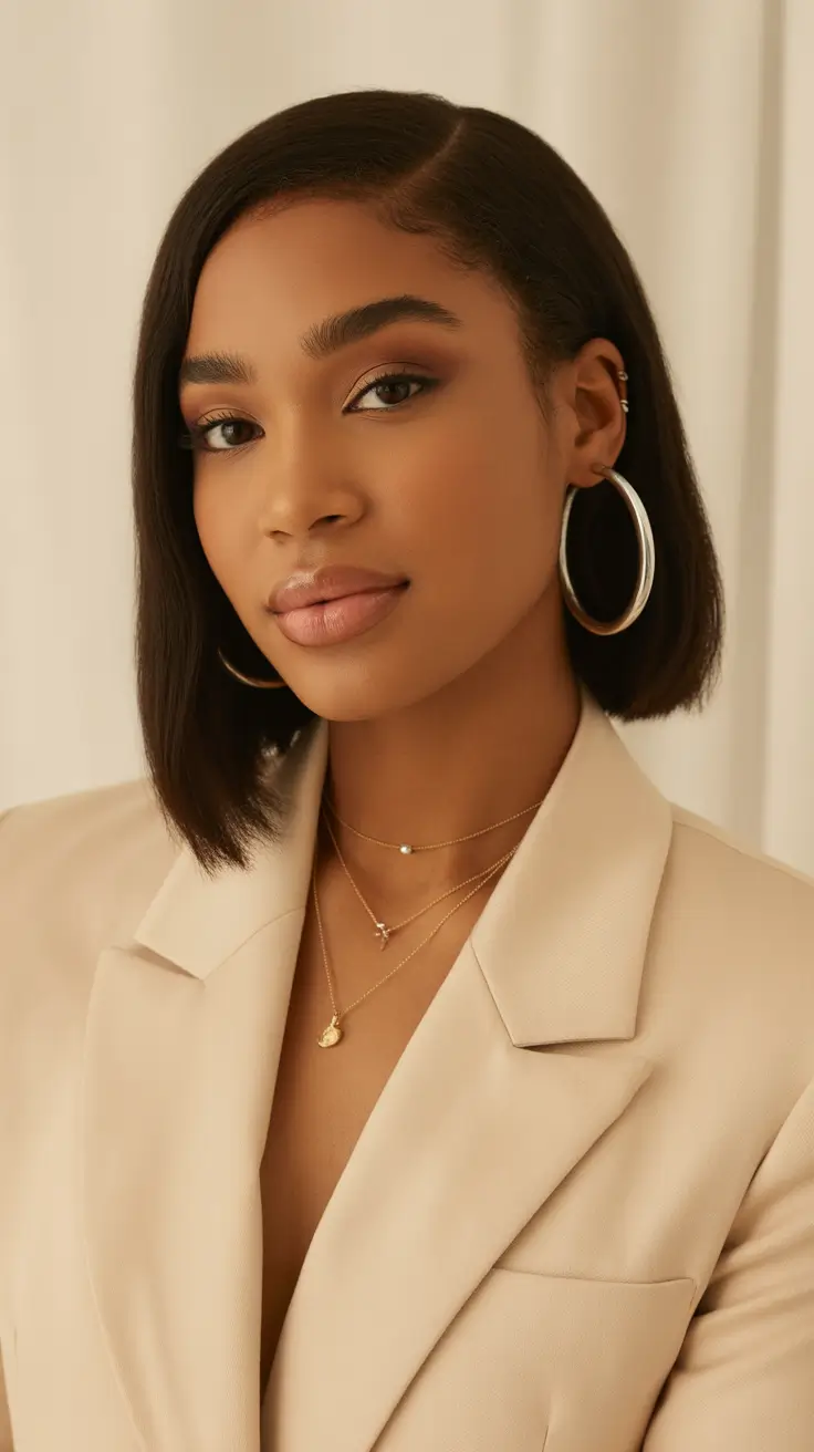 popular spring hairstyles for black women 2026 Sleek Angled Bob