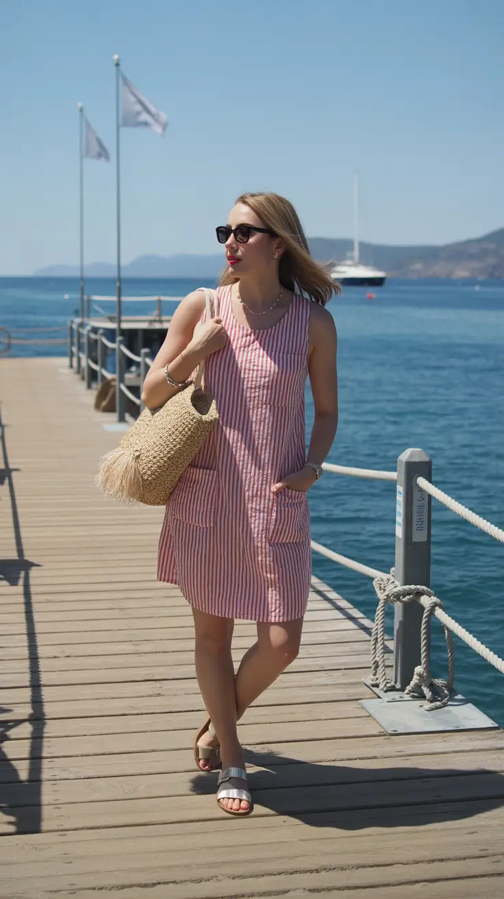 retro vintage summer outfits 2026 Seaside Stripes with Quiet Elegance