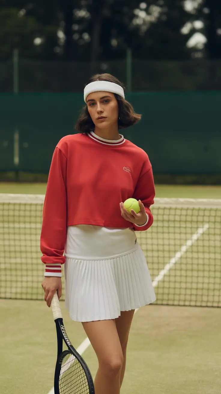 sporty chic summer tennis outfits 2026 Sporty Layers for Cooler Court Days