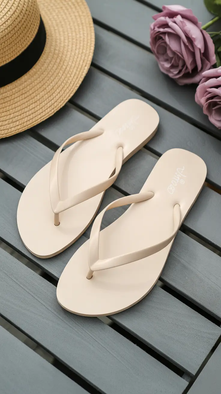summer flip-flops for women 2026 Understated Neutral Flip Flops