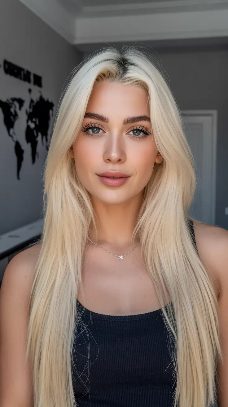 summer hair color for blondes 2026 warm tones Bright Golden Center-Part Blonde with Ultra Smooth Finish