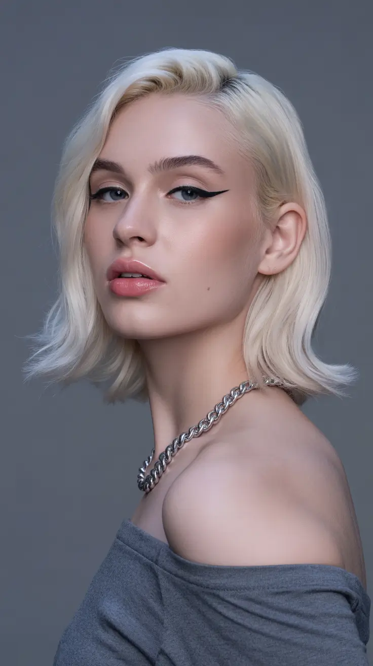 summer hair color for blondes 2026 warm tones Short Pearl Blonde Bob with Minimalist Warm Shine