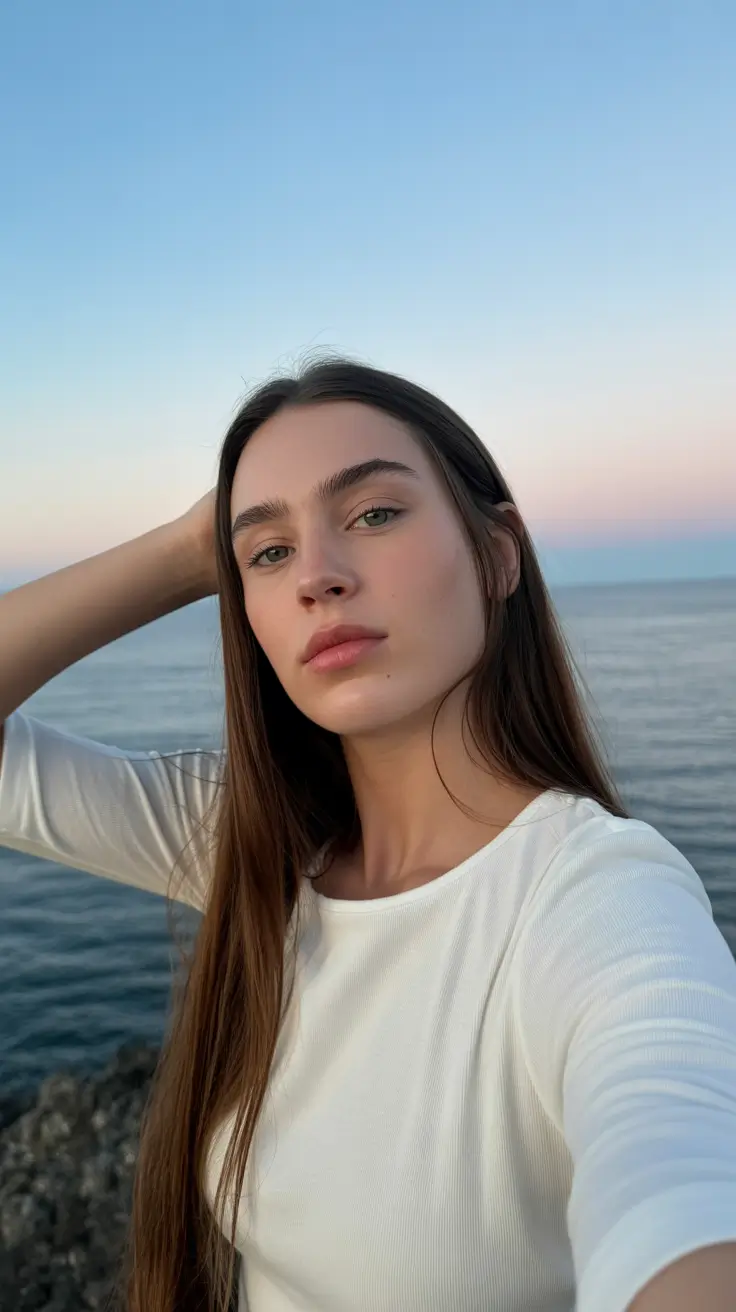 summer hair color ideas 2026 low maintenance Soft Coastal Brunette With Natural Sunlit Dimension