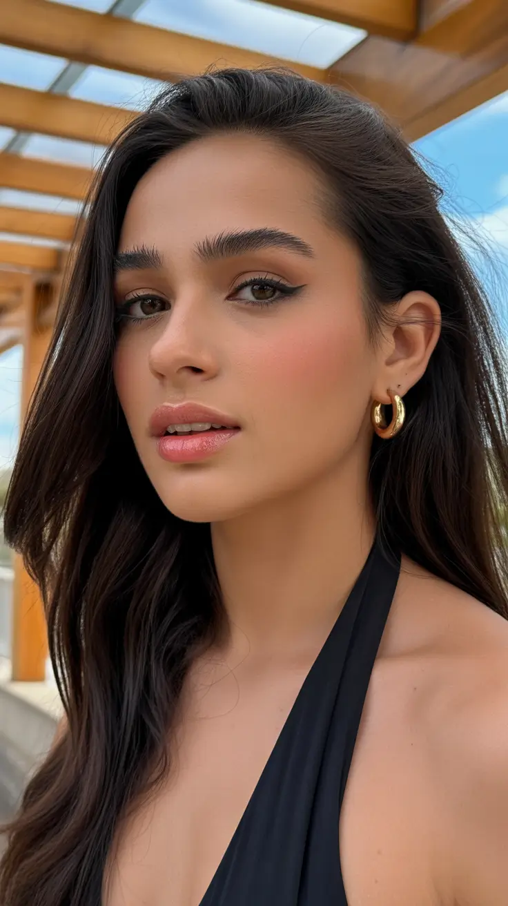 summer hair color ideas for brunettes 2026 rich tones Sun-Kissed Deep Brunette with Subtle Balayage Glow