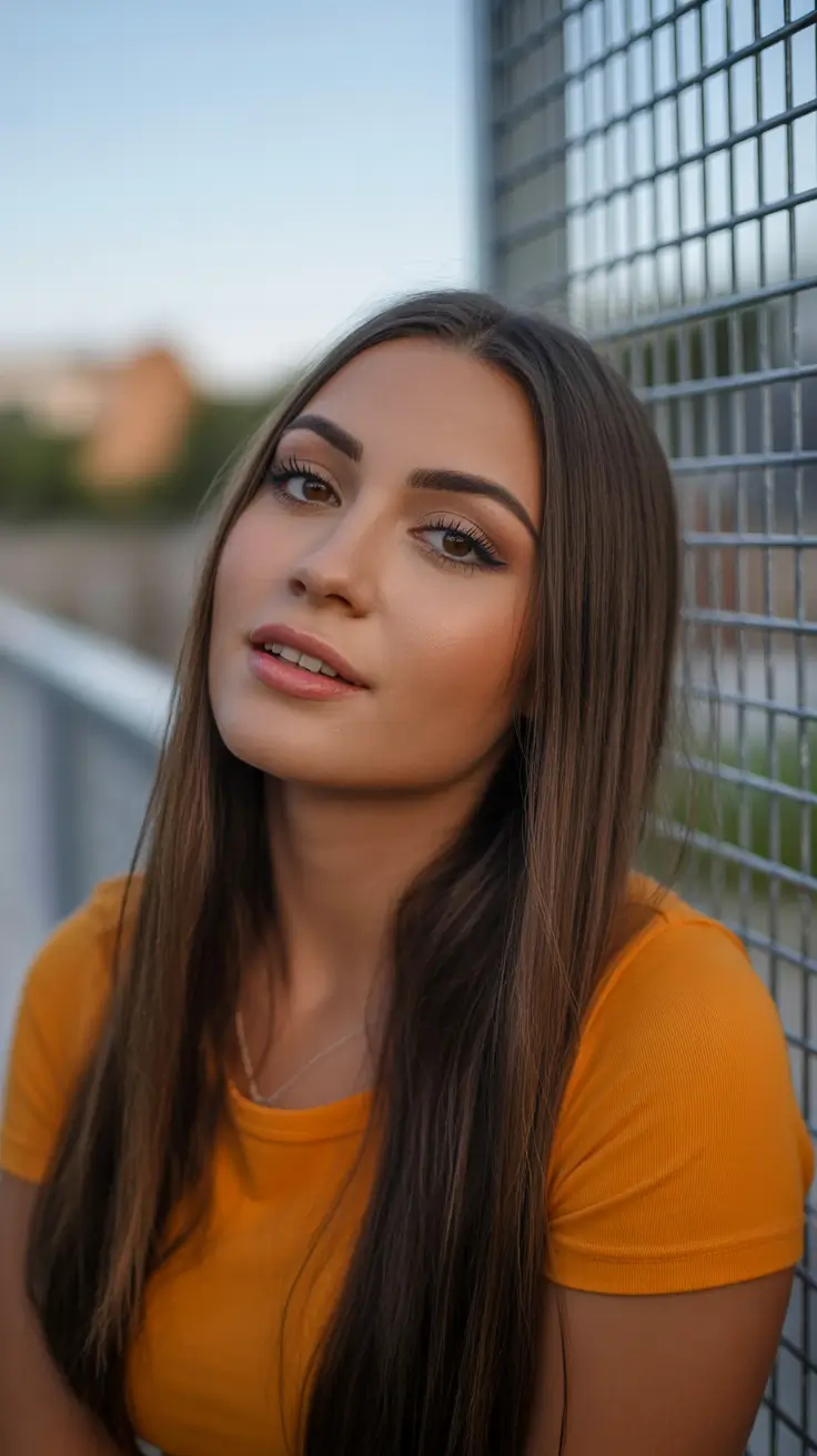 summer hair color ideas for brunettes 2026 rich tones Sleek Neutral Brunette Length with Minimalist Summer Ideas