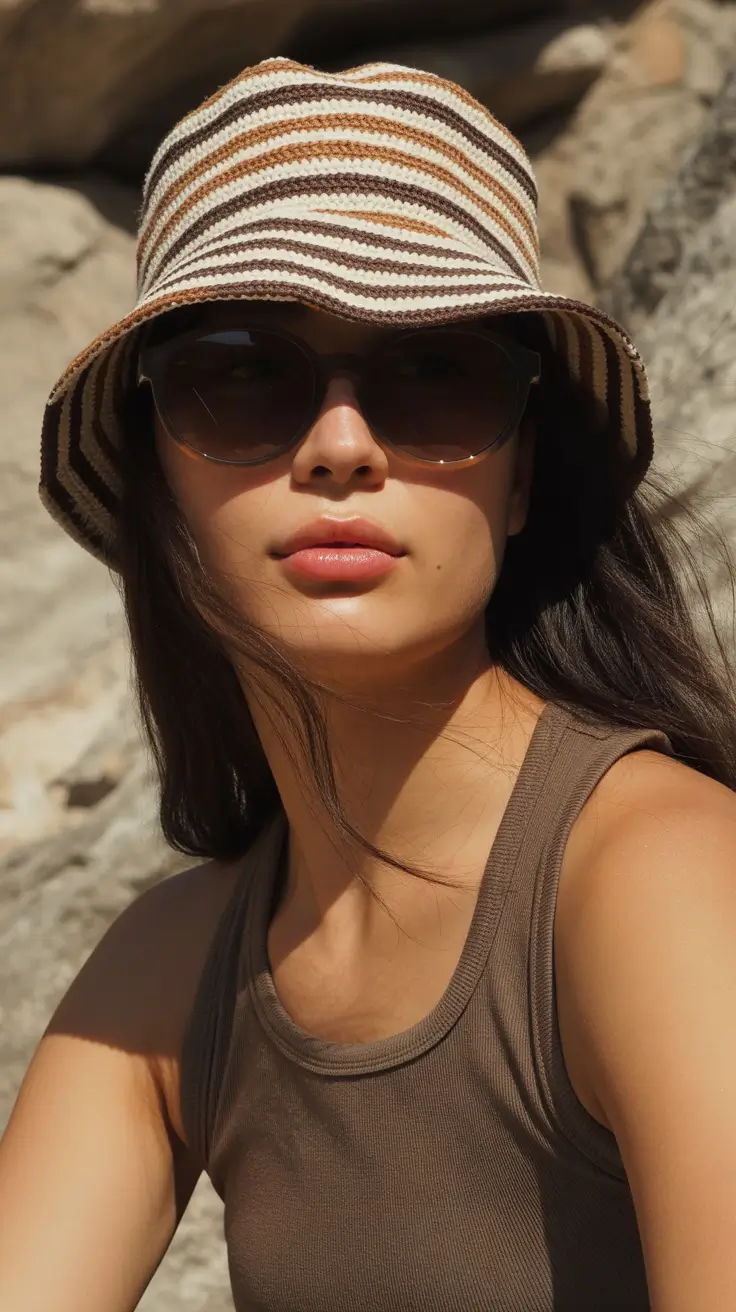 summer heads 2026 Striped Knit Bucket & Earthy Summer Balance