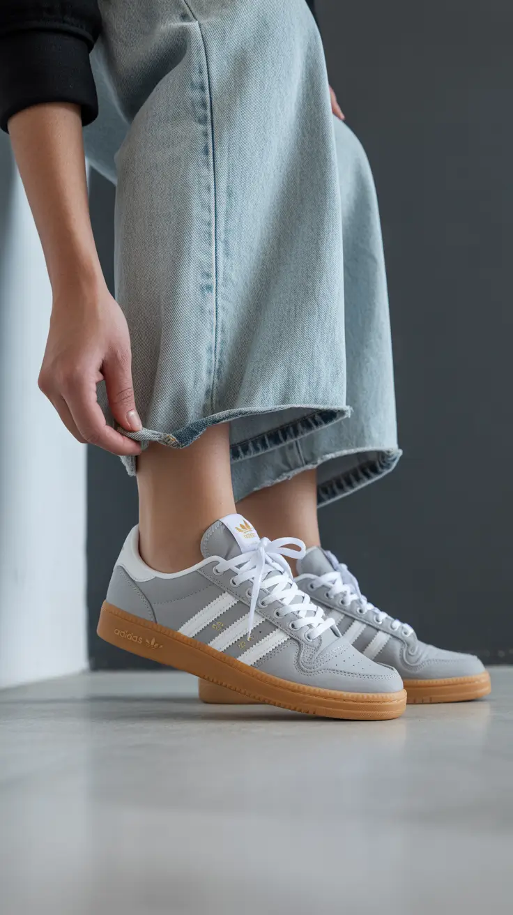 summer outfits with sneakers for women 2026 Beige retro sneakers style