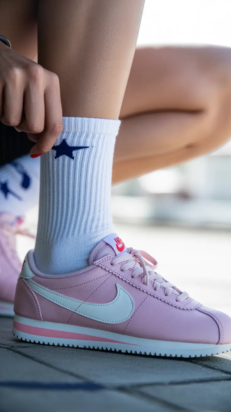 summer outfits with sneakers for women 2026 Pink sneakers summer style