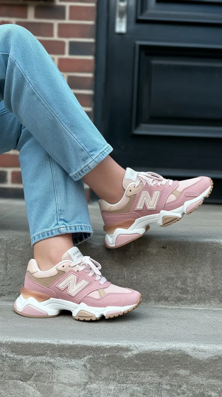 summer outfits with sneakers for women 2026 Soft Pink Sneakers and Relaxed Denim Mood