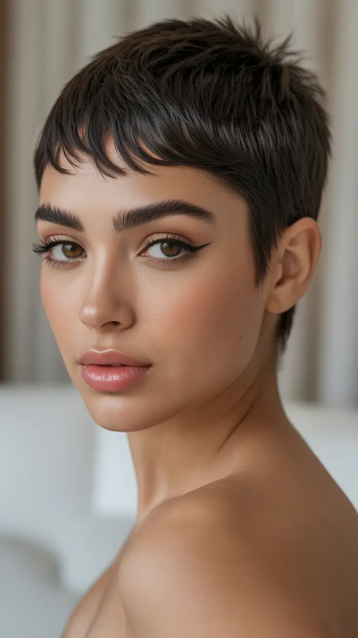 summer short haircut ideas 2026 Ultra-Short Pixie with Soft Texture