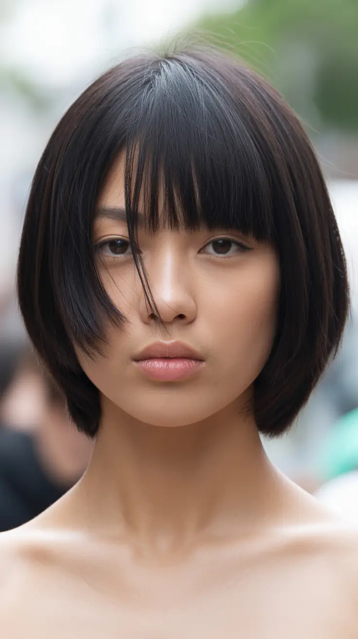 summer short haircut ideas 2026 Soft Textured Bob with Wispy Fringe